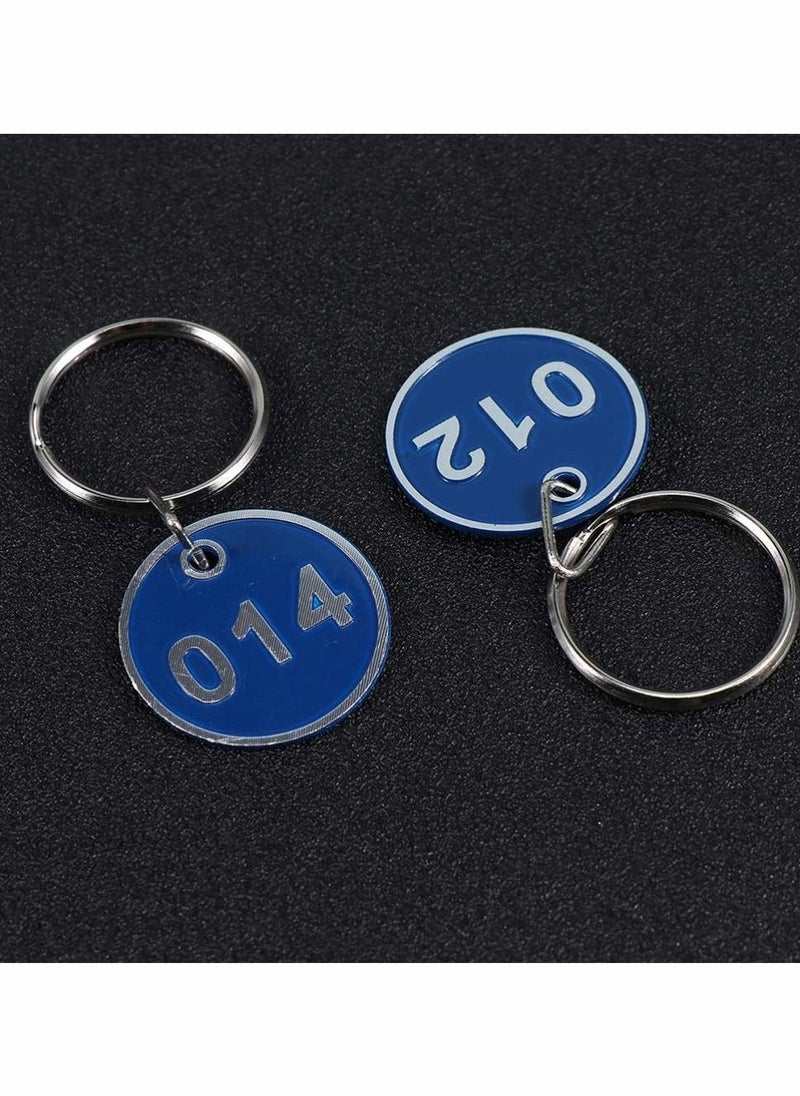 Generic - 1 Set Number Key Chain Round Key Number Tags Number Key Ring ID Tags Numbers 1-30 for Dormitory Keys House Lockers (Blue) - Image 1