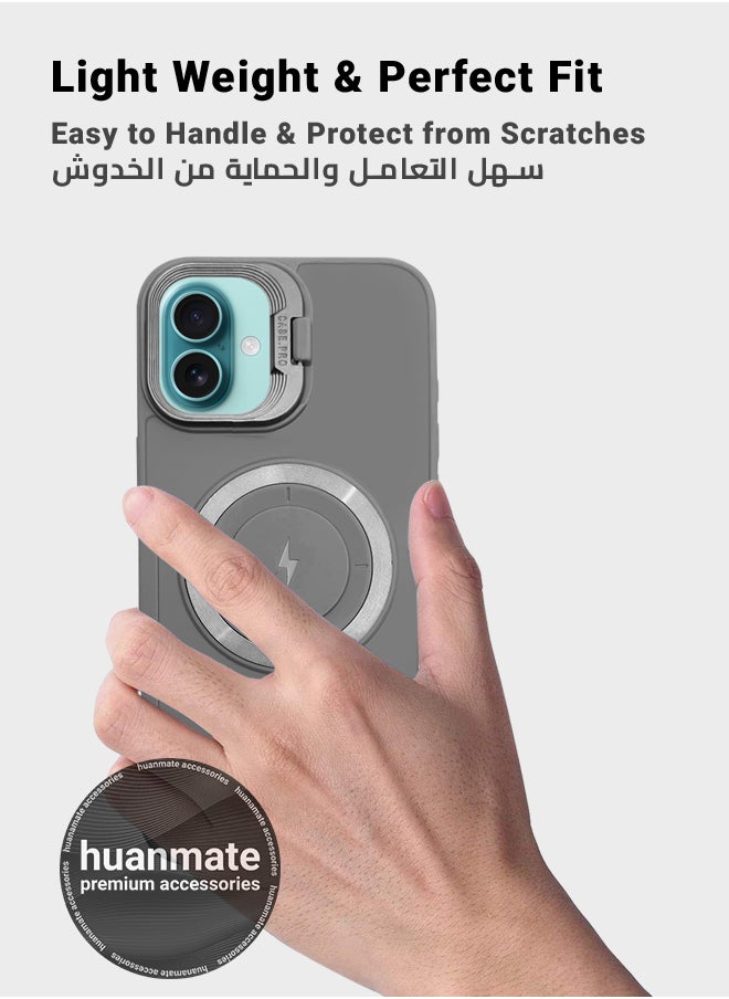 huanmate - Apple iPhone 16 MagSafe Case Grey- High Quality Strong Magnet, Wireless Charging Compatible, Shockproof Protection, Ultra Slim Anti-Scratch Magnetic Cover for Apple iPhone 16 - Image 1