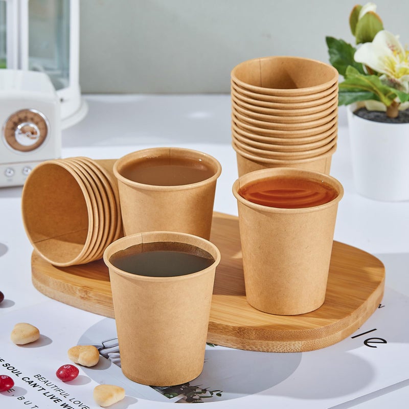 SIUQ 400 Pack 5 oz Kraft Paper Cups, Disposable Bathroom Cups, Mini Mouthwash Cups, Hot/Cold Beverage Drinking Cup for Home, Store, Travel, Events (Brown) - Image 3