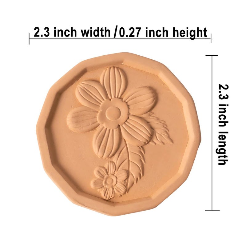 DNUZEWR Brown Sugar Saver Terracotta Brown Sugar Keeper &Softener Container Disc for Food Storage Containers Reusable & Food Safe (Flower, 2 PCS) - Image 2
