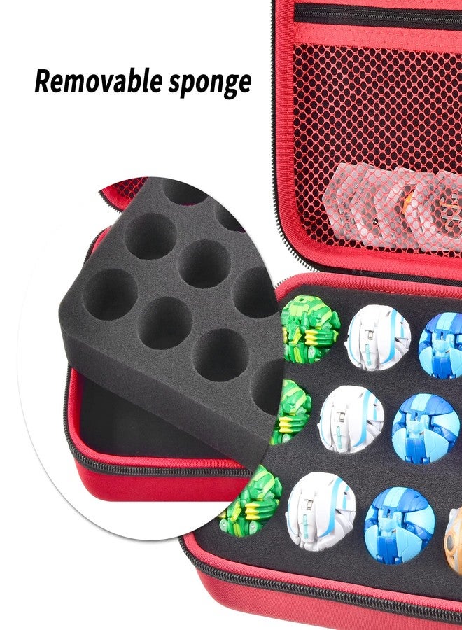 Comecase Toy Organizer Storage Case Compatible with Bakugan Figures, BakuCores and Armored Alliance, Geogan Rising Battle Action Figure (Red+Inside Black Foam) - Image 5