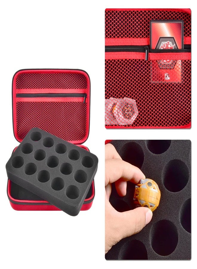 Comecase Toy Organizer Storage Case Compatible with Bakugan Figures, BakuCores and Armored Alliance, Geogan Rising Battle Action Figure (Red+Inside Black Foam) - Image 3