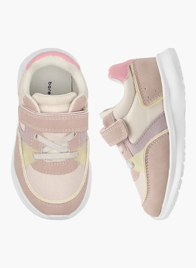 Barefeet Girls Colourblock Sneakers with Hook and Loop Closure
