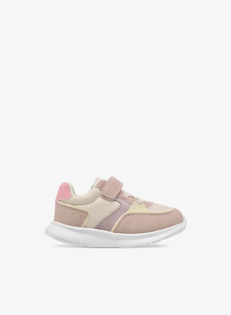 Barefeet Girls Colourblock Sneakers with Hook and Loop Closure