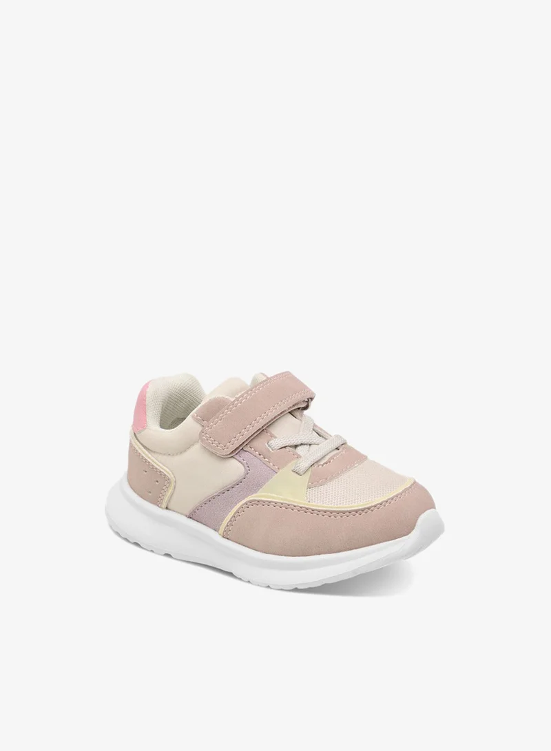 Barefeet Girls Colourblock Sneakers with Hook and Loop Closure