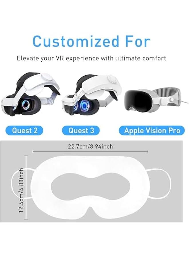 RYNX 50  VR Face Cover Disposable Hygiene VR Face Eyes Mask Pads Facial Interface for Meta Quest 3 Quest 2 Vision Pro Accessories for  Vision Pro 50) - Image 2