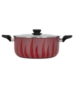 Alsaif Gallery Red Flame Red Cooking Pot With Steel Lid 28 cm  - Image 3