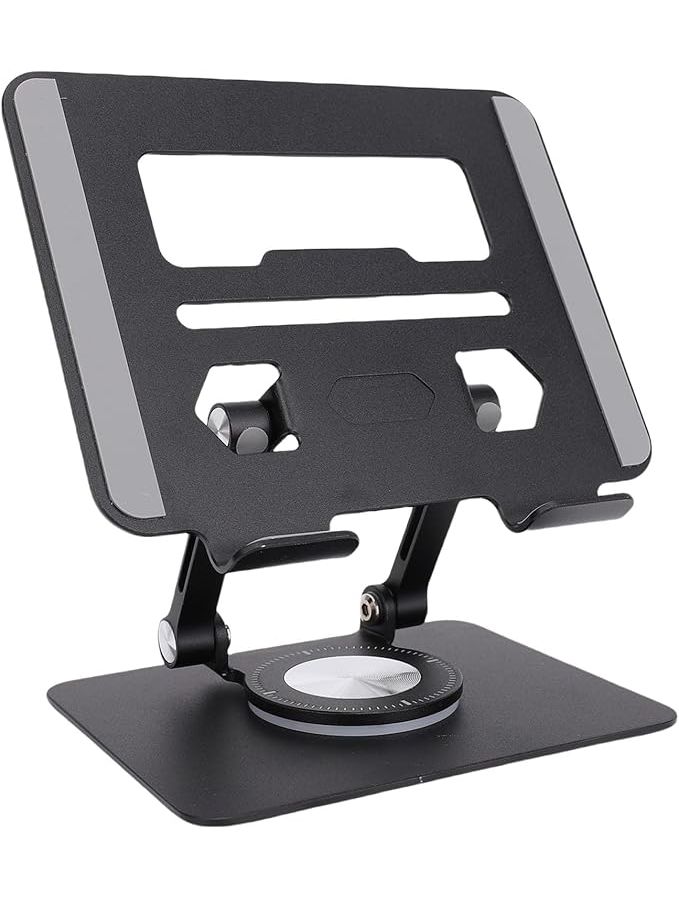 Foldable Adjustable Tablet Stand With 360 Rotating Base For 5 8 To 12 9 Inch Tablets Black - Image 1