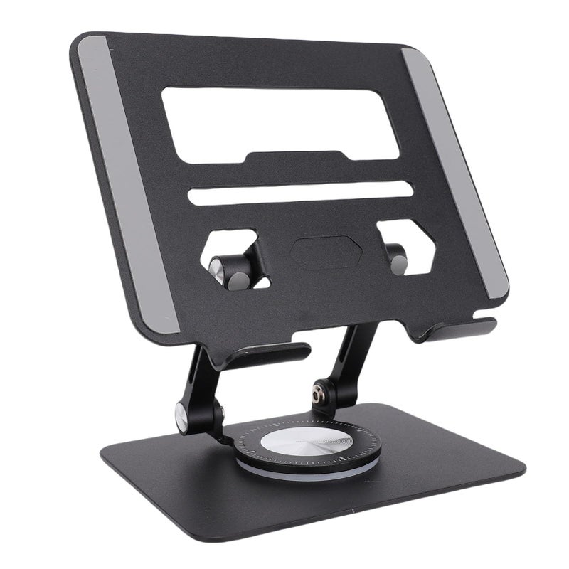 Foldable Adjustable Tablet Stand With 360 Rotating Base For 5 8 To 12 9 Inch Tablets Black - Image 2