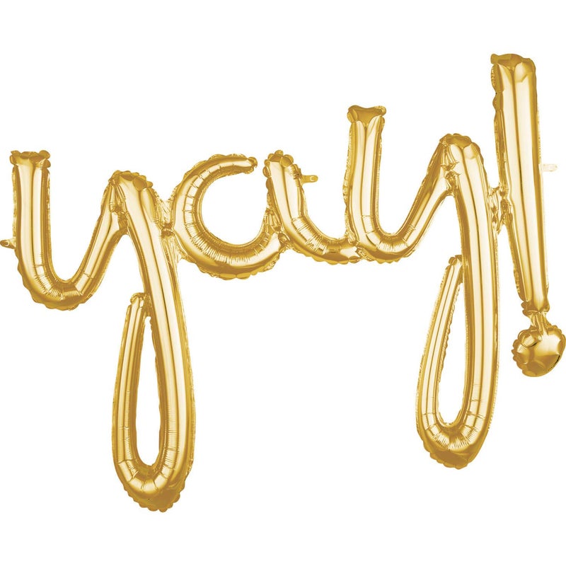Amscan Anagram International 3669411 Phrase Yay Party Balloon 35 GOLD