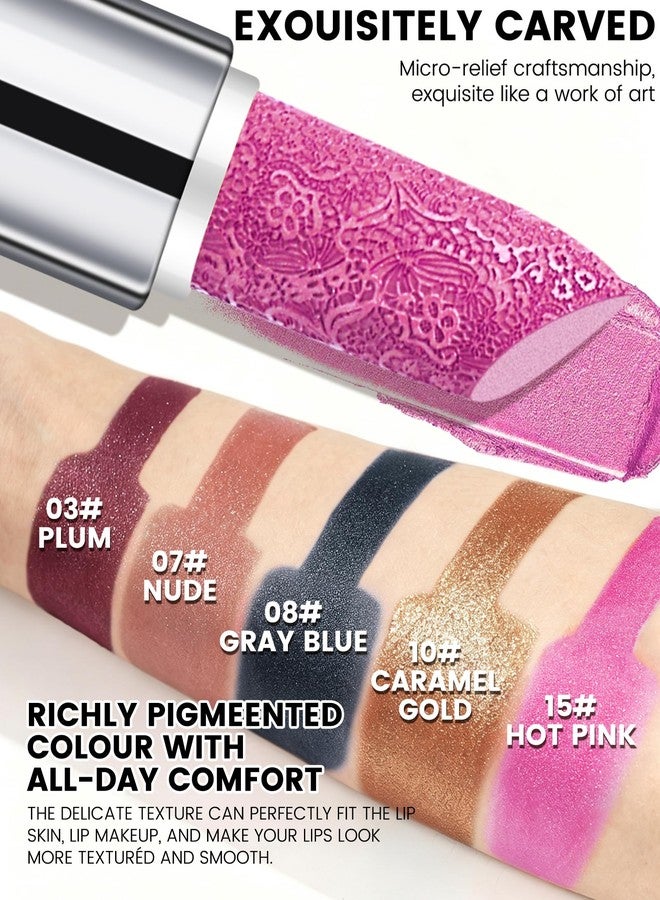 LYSdefeu Metallic Shimmer Lipstick, Hot Pink Frosted Glitter Lipstick, High Pigment Long Lasting Lip Gloss, Shiny Tint Lipgloss, Non-Sticky Cream Lip Stain, Thanksgiving Lip Makeup for Women Mom - Image 5