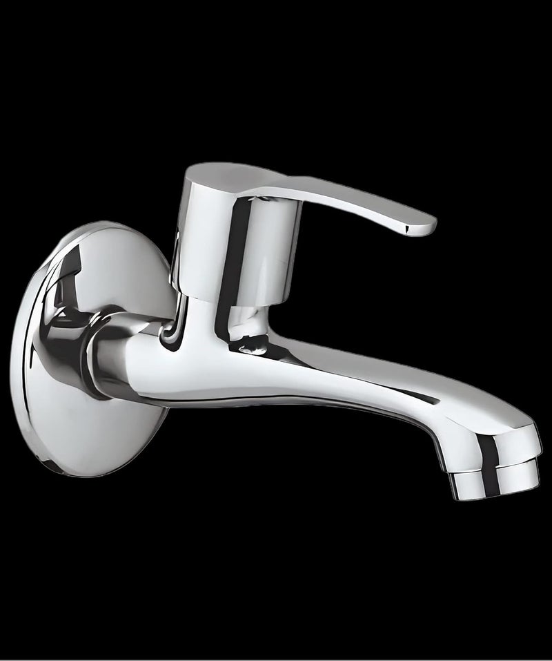 Carnival Brass Long Body Bib Tap for BathroomKitchenWashbasin with Wall Flange Chrome Finish 2 Year Warranty Long Body Bib Cock Tap FaucetWall Mount Installation Long Body Tap Pack of 1 - Image 1