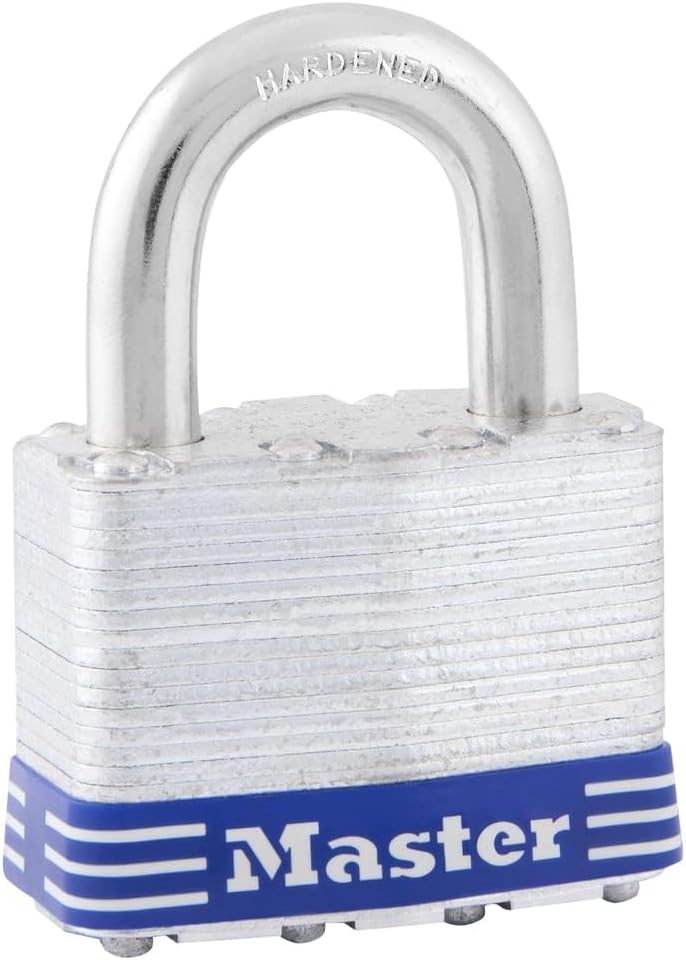 MasterLock 5D Outdoor Padlock with Key, 1 Pack, Silver - Image 1