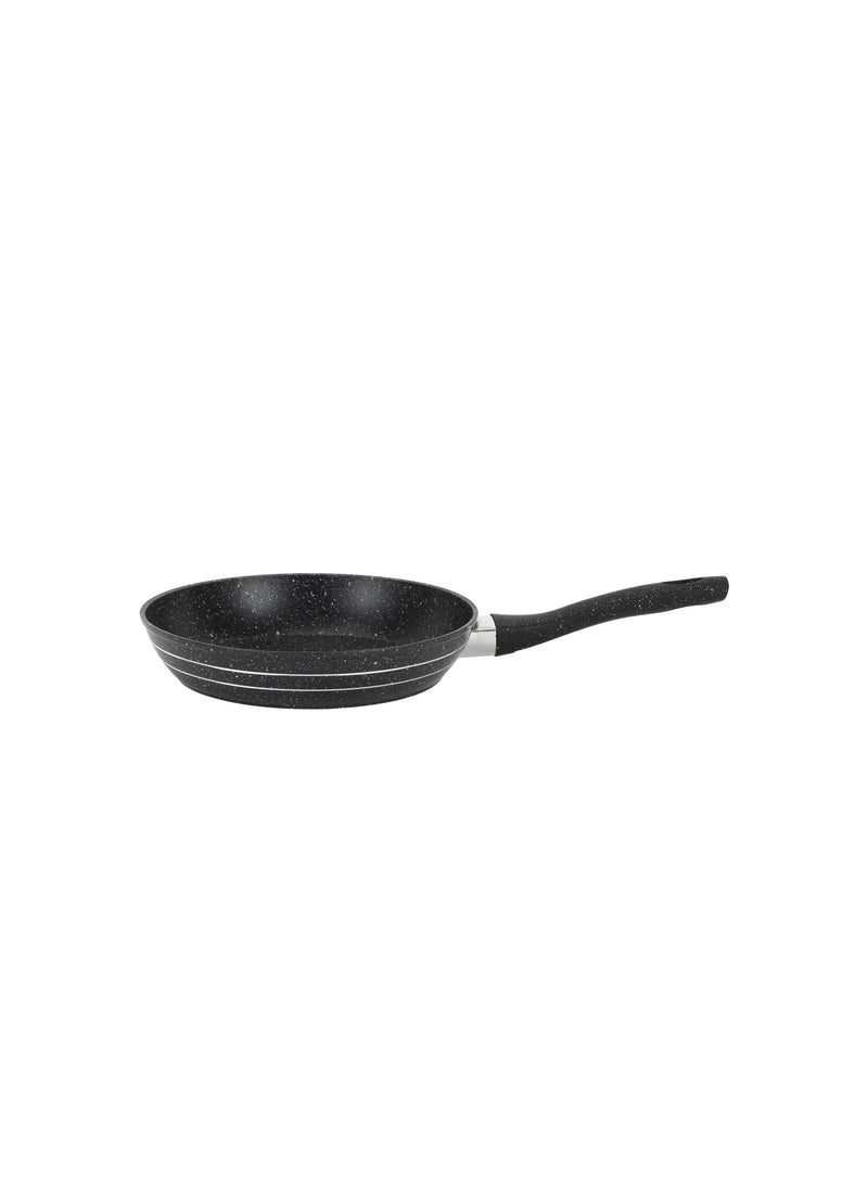 Royalford 26cm Smart Granite Series Frypan RF11871 Strong Forged Aluminum Body with Non-Stick Coating and Heat Resistant Soft Touch Handle/ Induction Bottom, Compatible with Hot Plate, Halogen, Ceramic and Gas Stovetops/ Perfect for Frying, Sauting, Tempering/ Black Black - Image 1