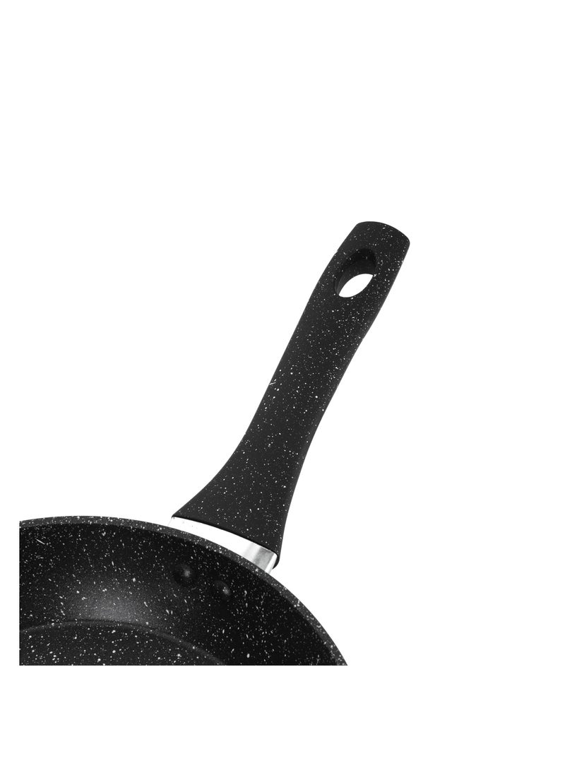Royalford 26cm Smart Granite Series Frypan RF11871 Strong Forged Aluminum Body with Non-Stick Coating and Heat Resistant Soft Touch Handle/ Induction Bottom, Compatible with Hot Plate, Halogen, Ceramic and Gas Stovetops/ Perfect for Frying, Sauting, Tempering/ Black Black - Image 3