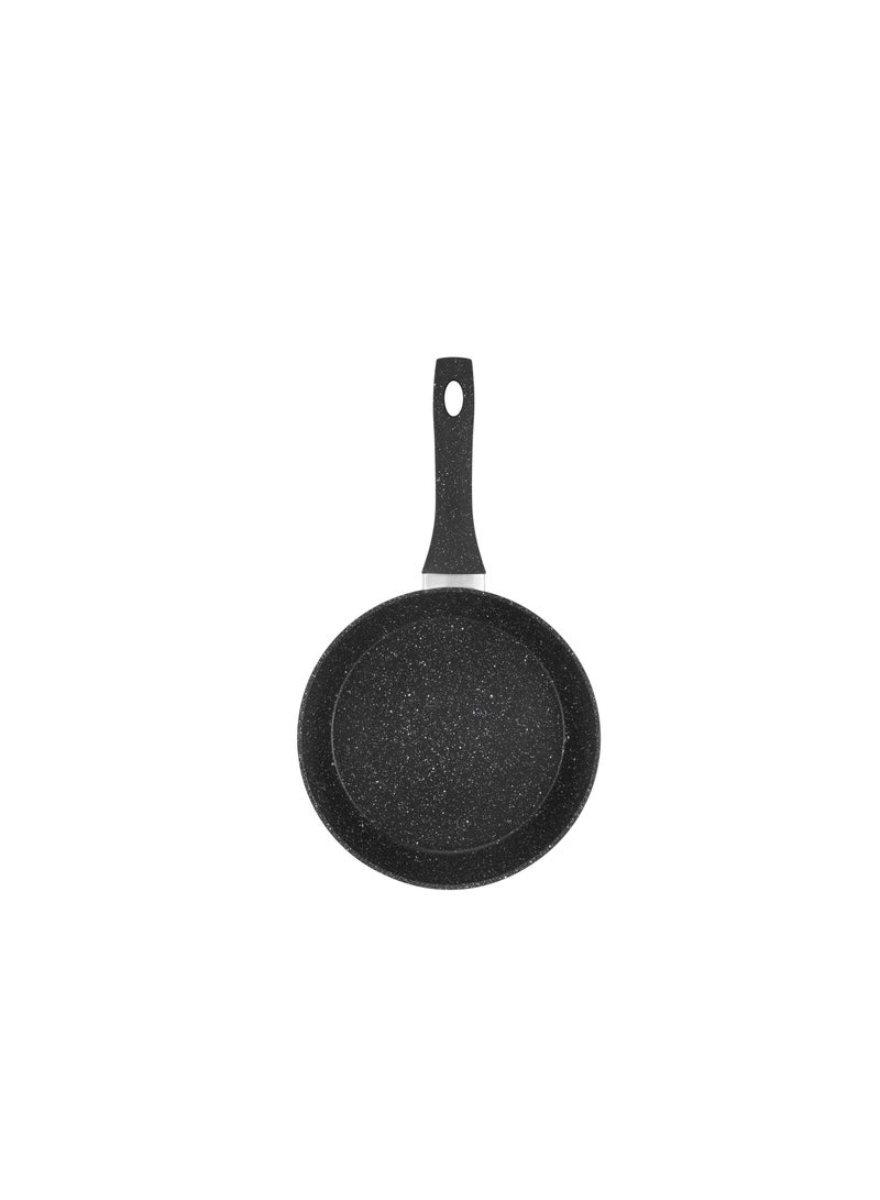 Royalford 26cm Smart Granite Series Frypan RF11871 Strong Forged Aluminum Body with Non-Stick Coating and Heat Resistant Soft Touch Handle/ Induction Bottom, Compatible with Hot Plate, Halogen, Ceramic and Gas Stovetops/ Perfect for Frying, Sauting, Tempering/ Black Black - Image 2
