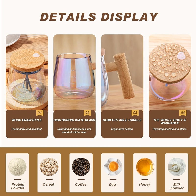 Shop Home Essentials HomeEssentials Self Stirring Mug 400ml Electric Auto Mixing Cup Automatic Stirring Coffee Mug Rotating Travel Mixing Cup Self Mixing Coffee Tumbler Suitable for Coffee Milk - Image 3