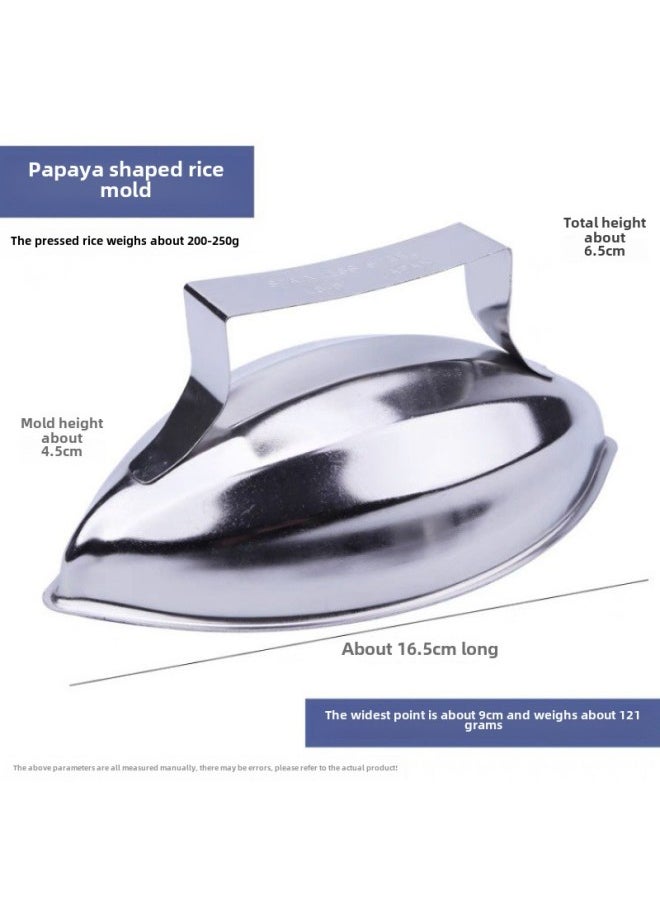 Generic - Japanese 304 Stainless Steel Papaya Pumpkin-shaped Egg Bun Rice Mold Sandwich Rice Ball Japanese And Korean Restaurant Fried Rice Mold-Specifications:Papaya Type Rice Mold - Image 1