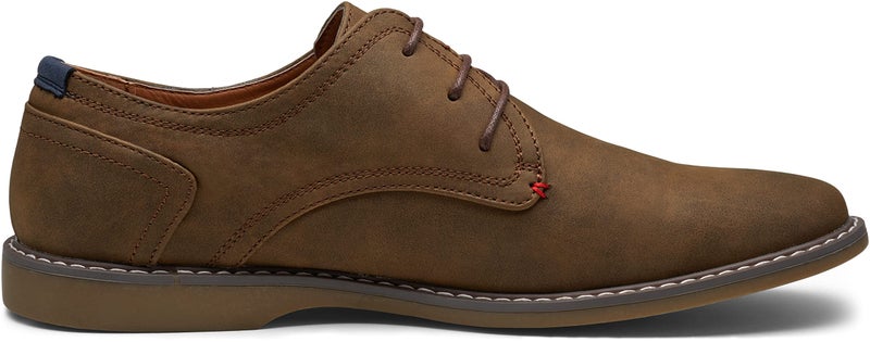 Jousen Mens Oxford Suede Business Casual Dress Shoes Plain Toe Oxfords Classic Formal Derby Shoes (AMY615 Dark Brown 9.5) - Image 4