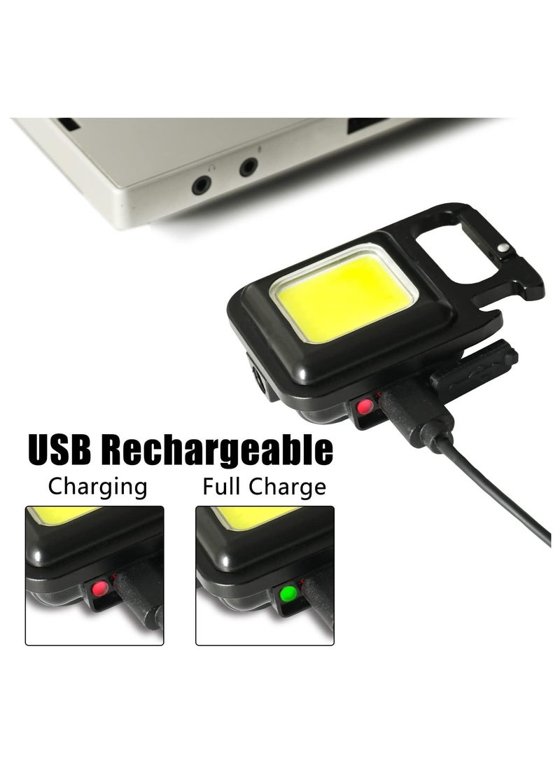 إلترازون Small Mini COB Pocket Magnetic Flashlights Powerful 500 High Lumens Bright Rechargeable Keychain Work Light Flashlight Pack 2 - Image 4