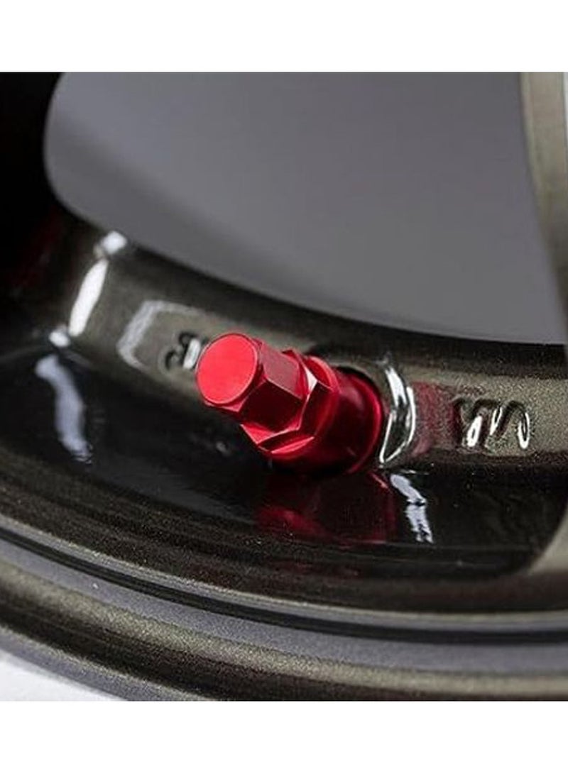 Metal Valve 4 pcs for tire red - Image 1
