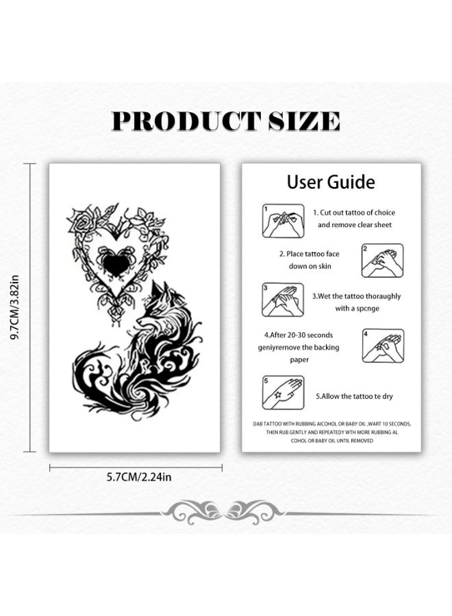 لوميا 30 ورقة وشم مؤقتة داكنة واقعية مقاومة للماء تدوم طويلاً ملصقات للجسم للبالغين والأطفال للحفلات والمهرجانات والشاطئ - Image 2