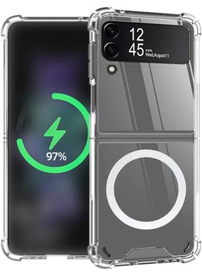 جراب موبايل آيفون 17 برو ماكس (iPhone 17 Pro Max) مضاد للصدمات, غطاء حماية مضاد للخدش يدعم الشحن اللاسلكي ماج سيف, مصنوع من البولي يورثين الحراري عالي الجودة - شفاف - Image 2