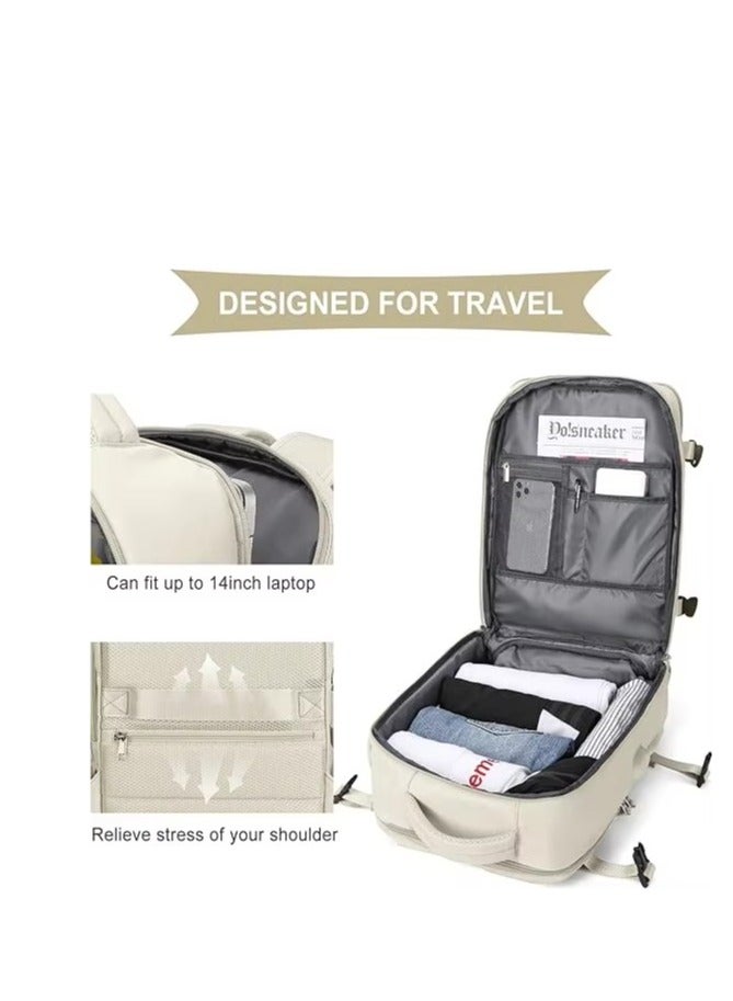 Large Capacity Travel Bag, Carry On Backpack, Waterproof Outdoor Rucksack Daypack Fit 15.6 Inch Laptop With USB Charging Port