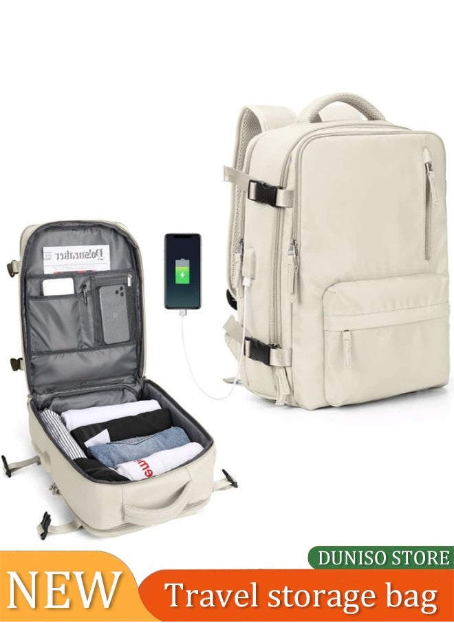 DUNISO Large Capacity Travel Bag, Carry On Backpack, Waterproof Outdoor Rucksack Daypack Fit 15.6 Inch Laptop With USB Charging Port  - Image 2