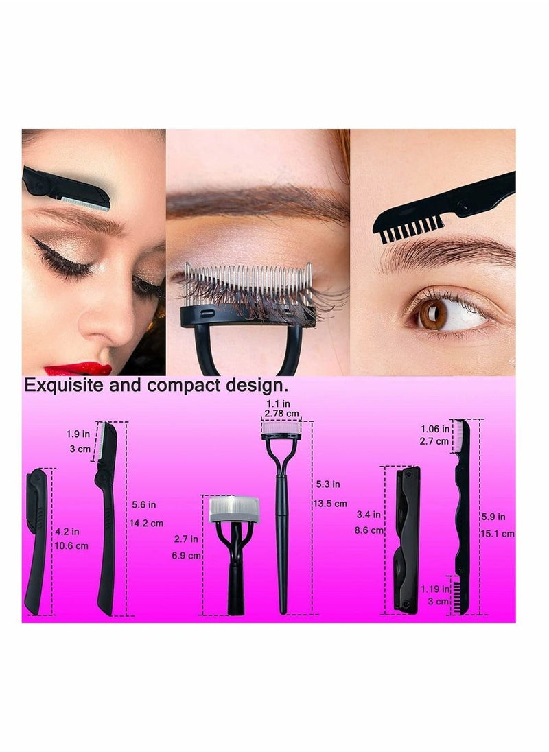 Generic Eyelash Curler Set 11 in 1 Eyelashes Curler with 5 Extra Replacement Refill Pads Tweezers Eyebrow Trimmer Partial Lash Curler Eyes Makeup Tools Long Lasting Natural Lashes - Image 3