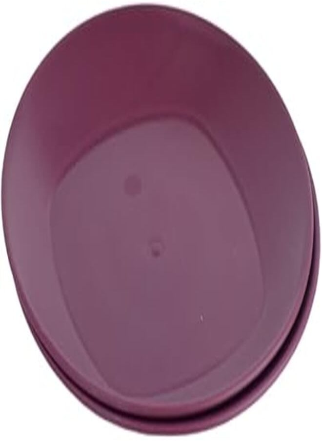Bager Bager bg-404 clover round plate for serving food set of 2 pieces 20cm - dark purple 
