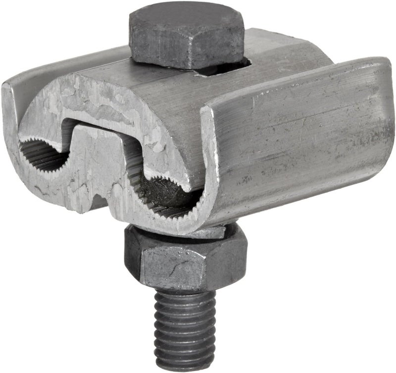 Products 96020 Parallel Groove Clamp, 1 Bolt, Aluminum, 1/0 - 4/0 CU-AL Main, .373 - .563" Wire Diameter Main; 8-1/0 CU-AL Tap, .128-.398"