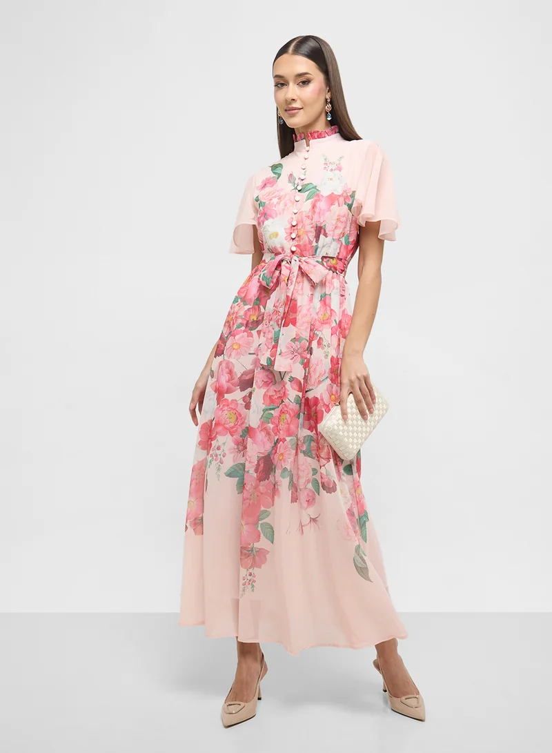 ELLA Floral Chiffon Maxi Dress