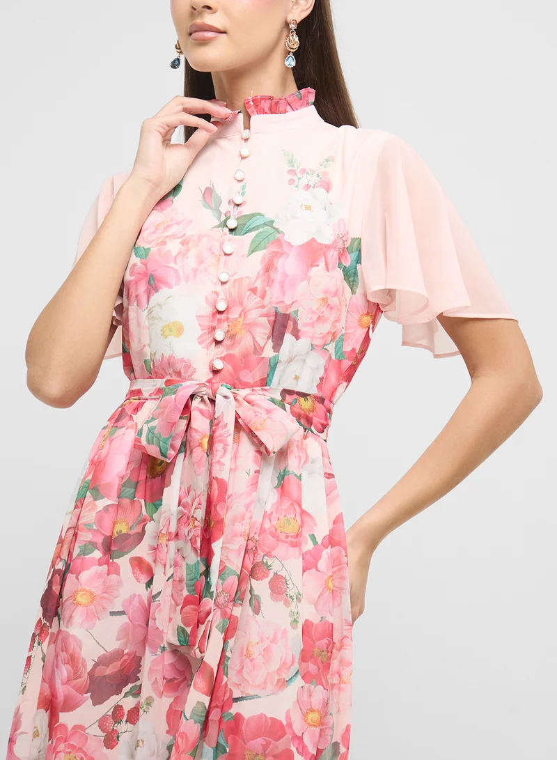 ELLA Floral Chiffon Maxi Dress