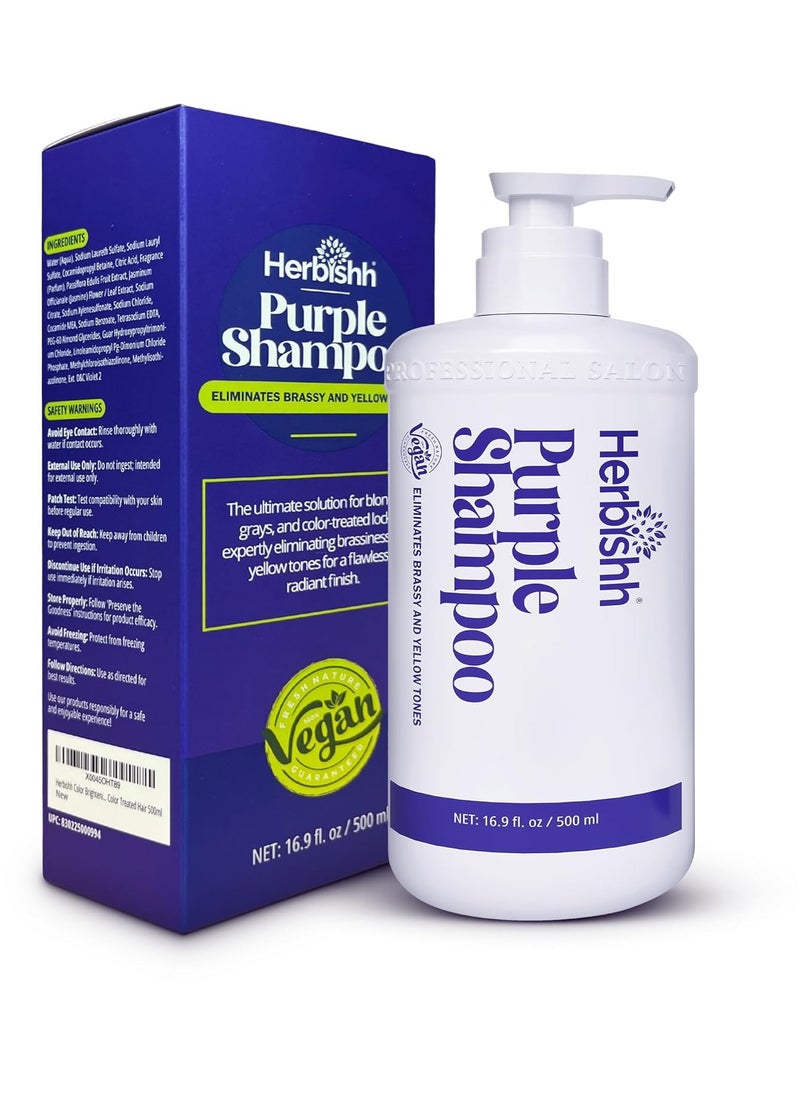 Herbishh - Herbishh Purple Shampoo for Blonde, Silver & Highlighted Hair + Argan Hair Mask Pack of 2 - Image 1