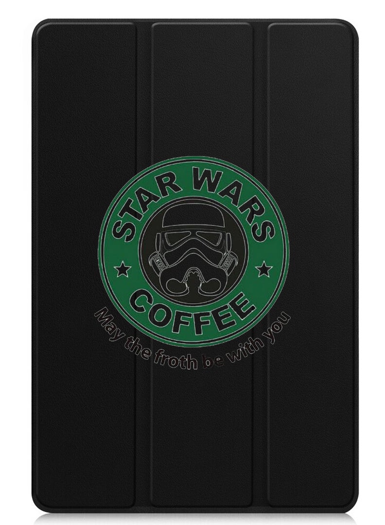 Theodor Protective Flip Case For Huawei MatePad SE 11 (2024) With Trifold Stand Auto Wake Sleep Shockproof Cover StarWars Coffee - Image 1