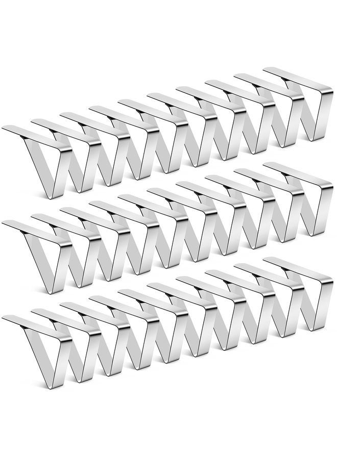 هومستر 30 جهاز كمبيوتر شخصي مقاطع قماش الطاولة,مقاطع طاولة نزهة,مقاطع قماش الطاولة من الفولاذ المقاوم للصدأ المثالية قماش الطاولة غطاء المشابك للطاولات المنزلية في الهواء الطلق,مطبخ,مطعم,حفلات الزفاف,نزهة,فناء,حفلة عيد ميلاد - Image 1