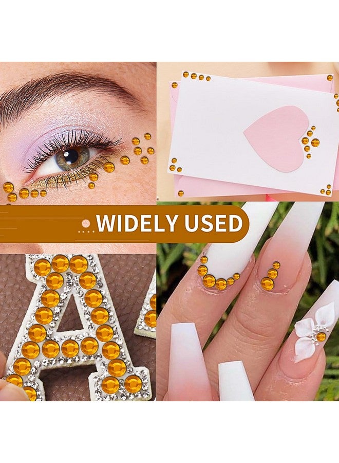 Doneace Acrylic Rhinestone Stickers, 3090 Pcs Gold Face Gems Hair Jewels for DIY Crafts Nail Makeup Decor, 4 Sizes 3/4/5/6 mm - Image 4