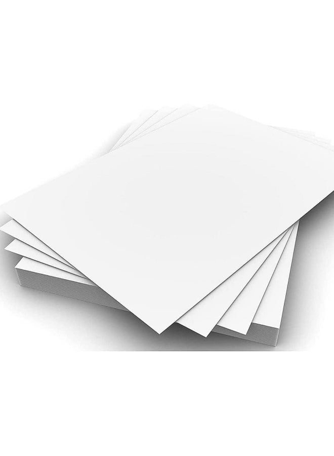 Premify 50 قطعة بطاقات بيضاء فارغة، 300 جرام لكل متر مربع 50 ورقة بحجم A4 ورق كاردستوك سميك ممتاز للطباعة والفنون والحرف اليدوية - Image 1