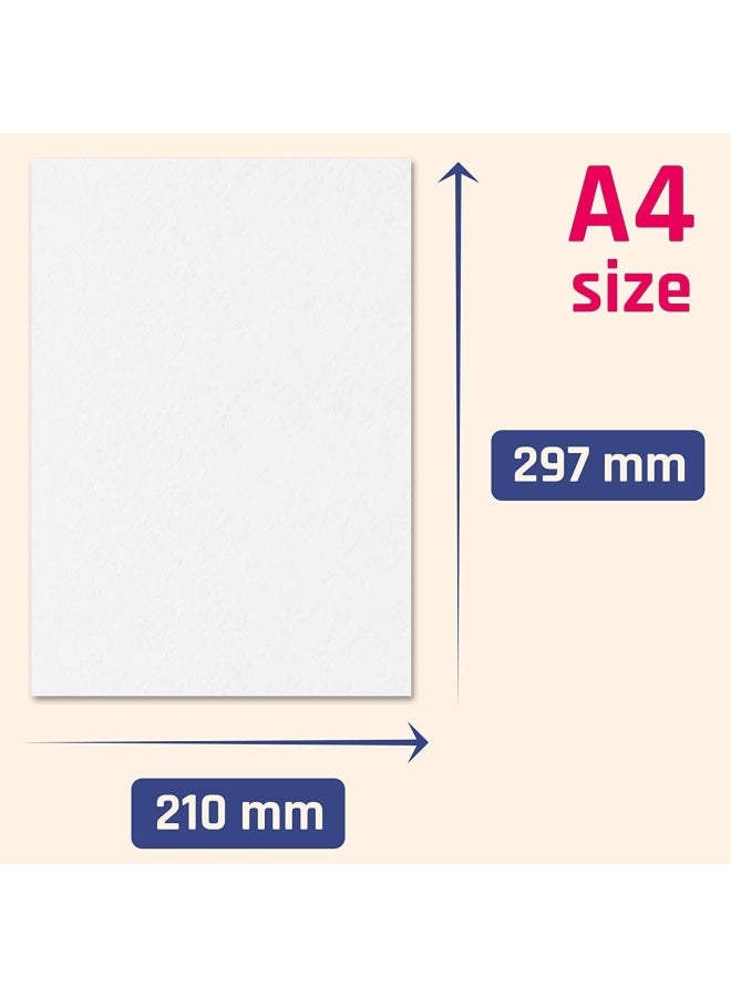 Premify 50 قطعة بطاقات بيضاء فارغة، 300 جرام لكل متر مربع 50 ورقة بحجم A4 ورق كاردستوك سميك ممتاز للطباعة والفنون والحرف اليدوية - Image 5