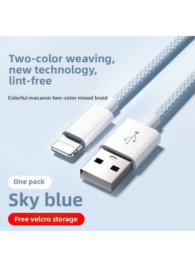 Generic - Applicable To For Iphone 16 Charging Line For Iphone15 Data Line Lightning For Apple Pd Fast Charging 20w Flash Charging 14pr-Color:1m [20w Charging Set] 20w Fast Charging Head + Blue Pd Cable - Image 1
