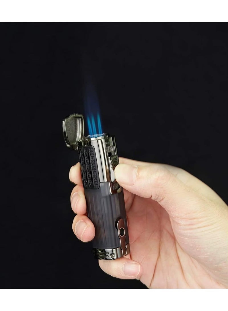 Honest Windproof Torch Lighter, Triple Jet 3 Flame, Compact Pocket Size, Refillable,  Adjustable Flame Lifgter for Cigar, BBQ, Camping, Outdoor (Without Gas) - Image 4