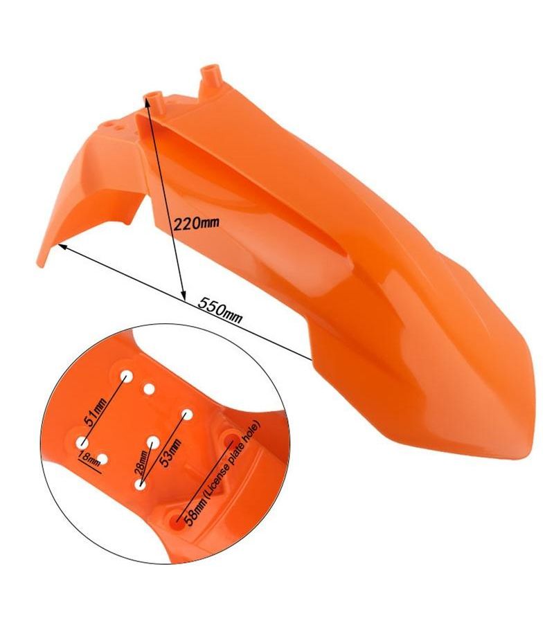 Universal Motorcycle Front Fender Mudguard Mud Guard Plastic Motocross Modified Parts Black For 65 SX EXC XC SXF XCW EXCF 2018 - Image 4