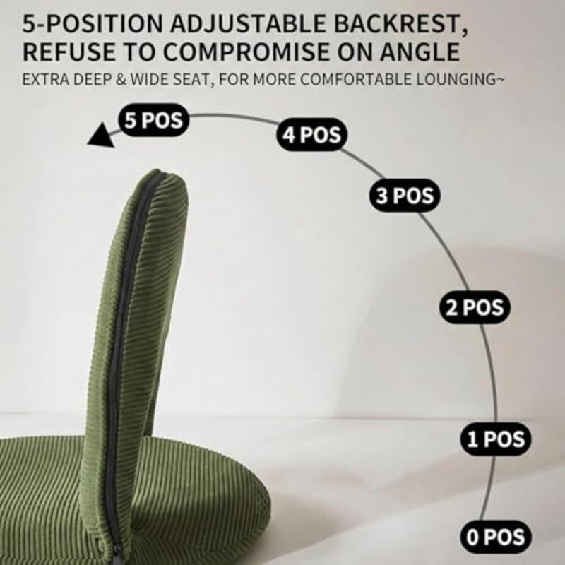 Foldable Outdoor Chair with 3 Positions Camping and Trips, Portable Padded Sponge Chairs with Adjustable Backpack Straps, Floor Chair for Beach, Desert, Garden and Pool, Balcony and Travel, Beige - Image 4