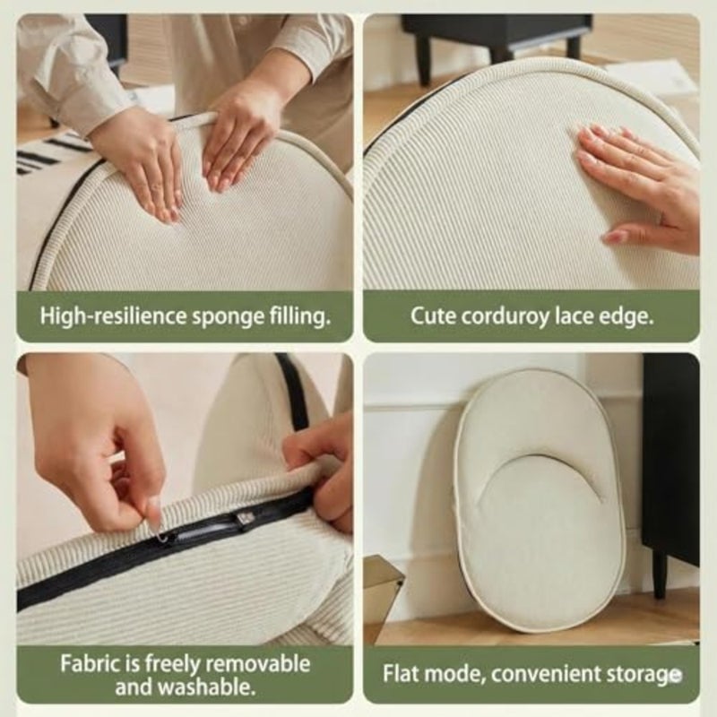Foldable Outdoor Chair with 3 Positions Camping and Trips, Portable Padded Sponge Chairs with Adjustable Backpack Straps, Floor Chair for Beach, Desert, Garden and Pool, Balcony and Travel, Beige - Image 5