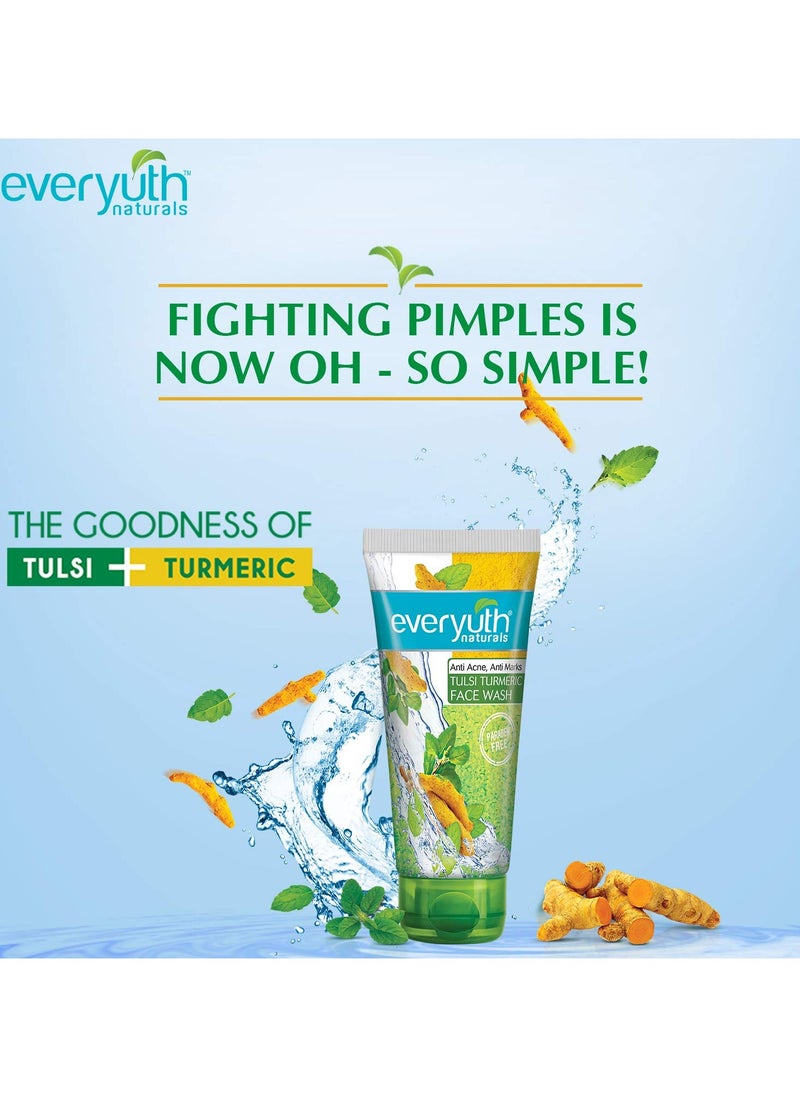 Everyuth - Everyuth Naturals Anti Acne Anti Marks Tulsi Turmeric Face Wash Pack of 2 - Image 1