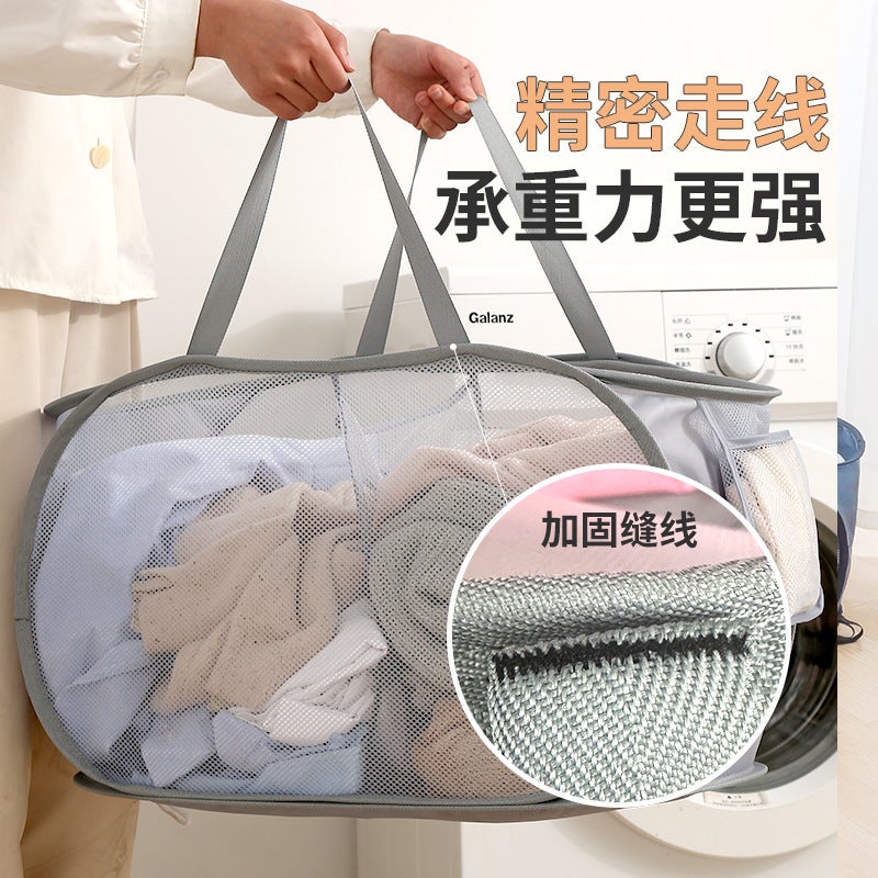 Foldable Multi-Compartment Laundry Basket - Thickened Polyester - Image 3