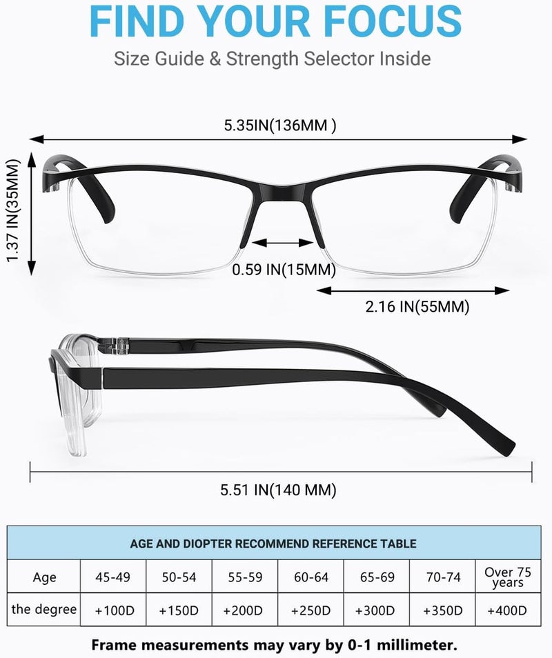 LUFF 4Pcs Anti-Blue-ray Reading Glasses Portable Ultra-Light Readers(4.0X) - Image 4
