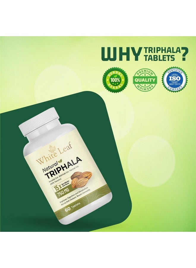 White Leaf - Ayurvedia 750 Mg 60 Tablets Herbal Supplements With Natural & Pure Extact Of Amla, Haritaki & Bibhitaki -Relieves Constipation And Bloating, Detoxifies And Colon Support | Non-Gmo - Image 1