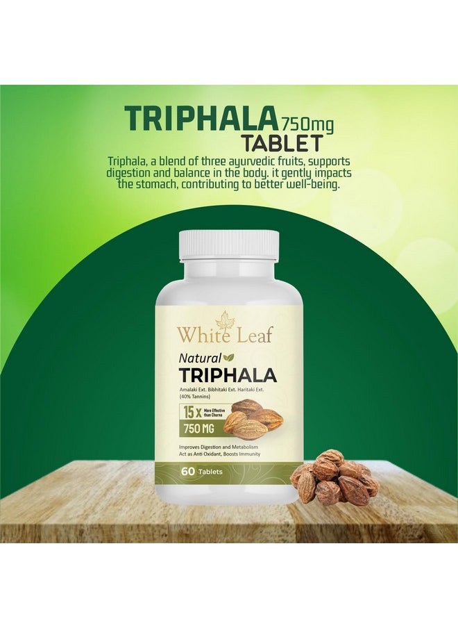 White Leaf - Ayurvedia 750 Mg 60 Tablets Herbal Supplements With Natural & Pure Extact Of Amla, Haritaki & Bibhitaki -Relieves Constipation And Bloating, Detoxifies And Colon Support | Non-Gmo - Image 1